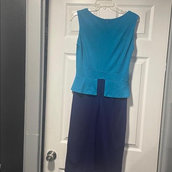 Worthington Dresses & Skirts - Worthington Teal and Navy Two-Tone Peplum Midi Dress